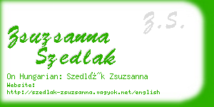 zsuzsanna szedlak business card